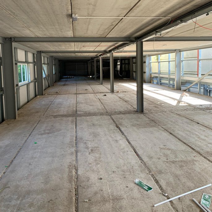 21st June - new warehouse from inside, full length view