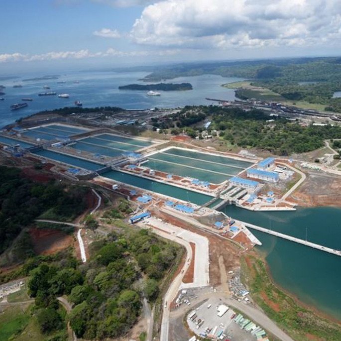 Panama Canal overhead view