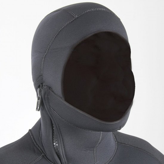 The jacket also features an attached hood that helps prevent water from entering down the back of the neck.