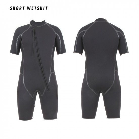 The shortie wetsuit is made from 6mm fully black superstretch neoprene.