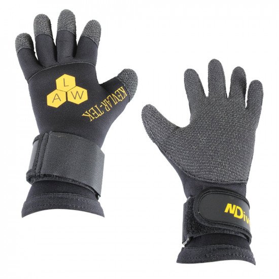 ALW black kevlar-tek hard wearing dive glove in smaller size only