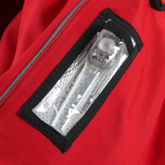 Flexi-light arm pocket on the storm force membrane rescue suit 