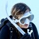Ladies snorkel and scuba diving mask set white