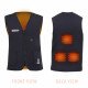 Front and back view of ndivers heated vest