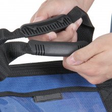 Comfortable dual rubber carry handle on the top