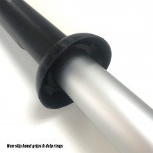 Non-slip hand grips & drip rings