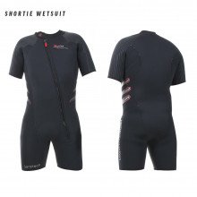Front and back view of the Delta Flex Semi-Tech Shortie wetsuit