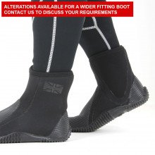 Alterations on wetboots for a wider fit 