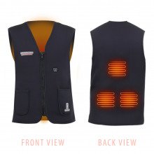 Front and back view of ndivers heated vest