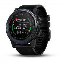 Garmin Descent™ Mk1 Grey Sapphire with Black Band front view, dive stats screen