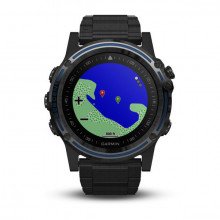 Garmin Descent™ Mk1 Grey Sapphire with DLC Titanium Band front view, map your dive entry and exit