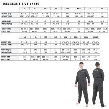 Undersuits/Thermal Garments Size Chart | Northern Diver International