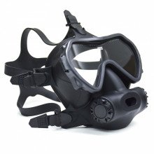 OTS Spectrum Full Face Mask, front view, all black