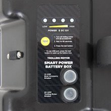 Smart Power Battery Box, close up of the circuit breaker panel information