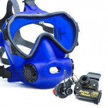 Spectrum Full Face Mask, Colour Blue, Lens Clear with BuddyPhone