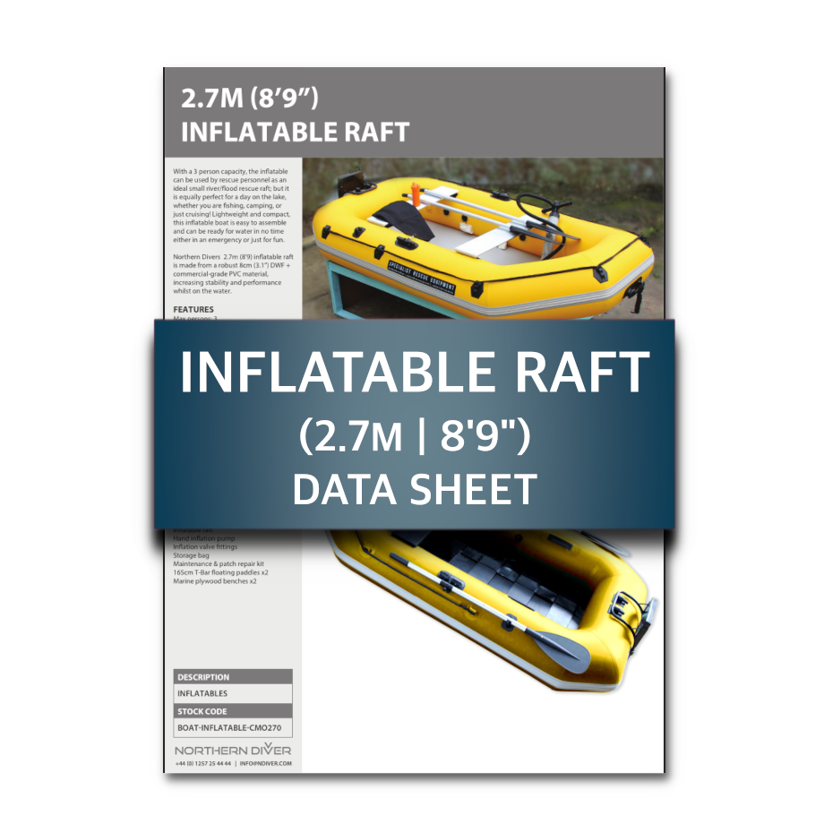2.7m Inflatable Raft Data Sheet