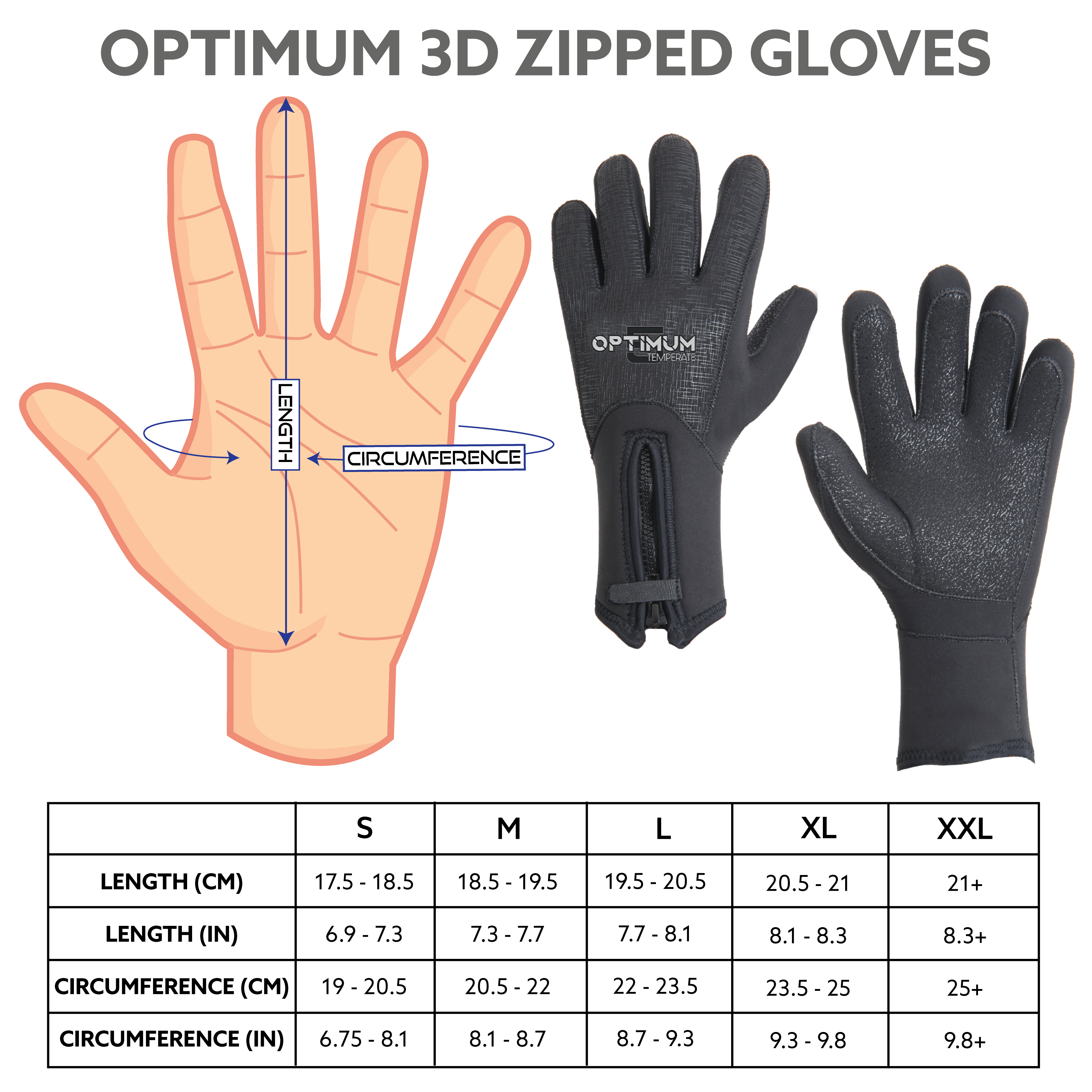 optimum glove size chart