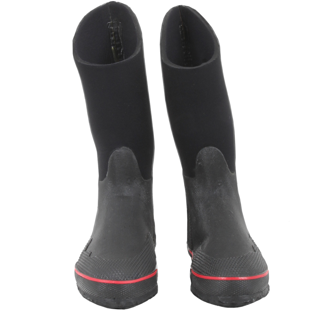 Front view of the red trim boots