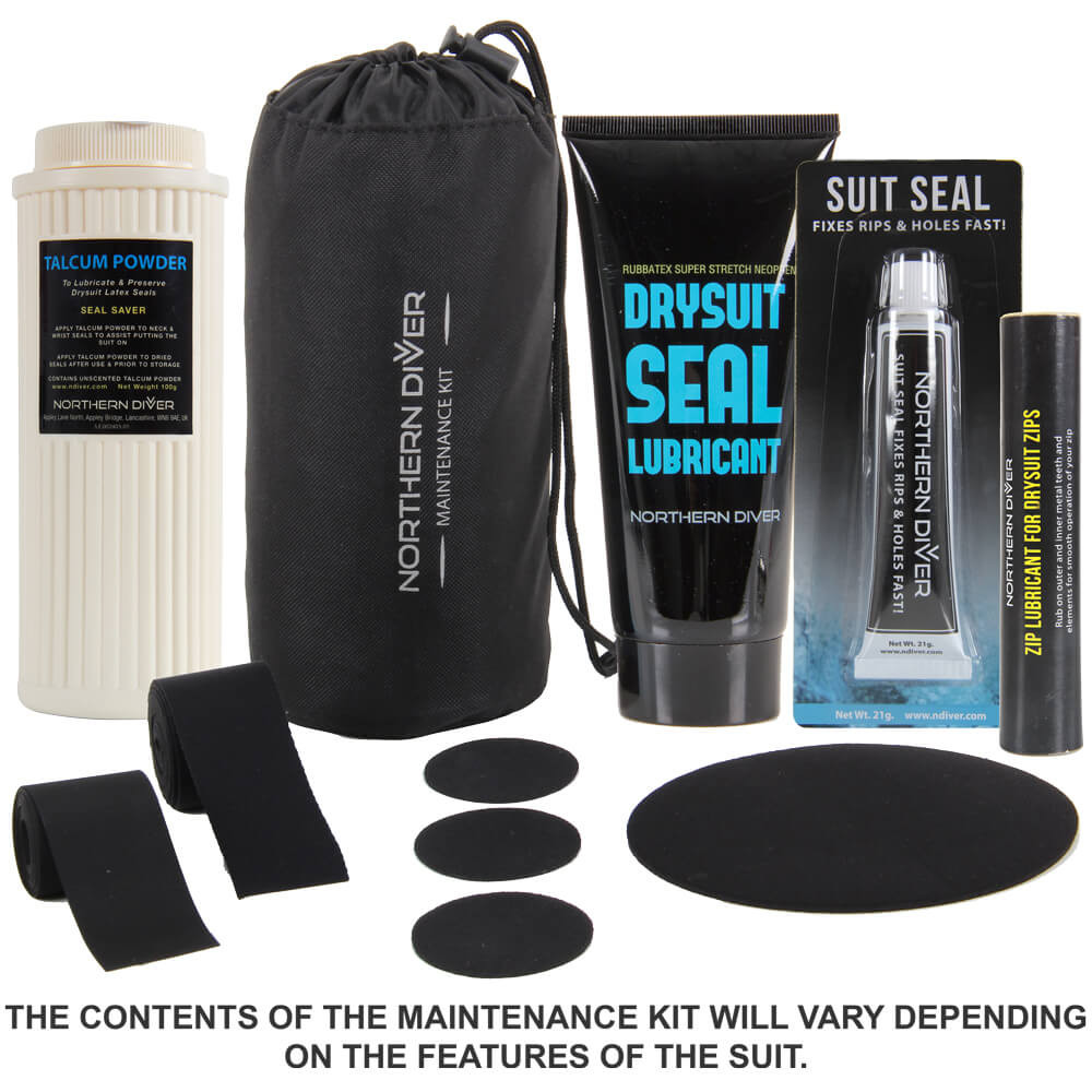 All drysuits from northern diver are supplied with a maintenance kit