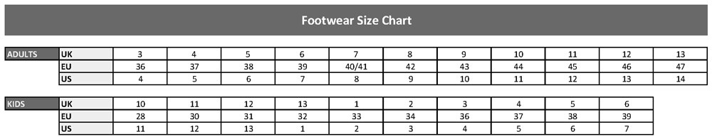 Water rescue boots size chart 